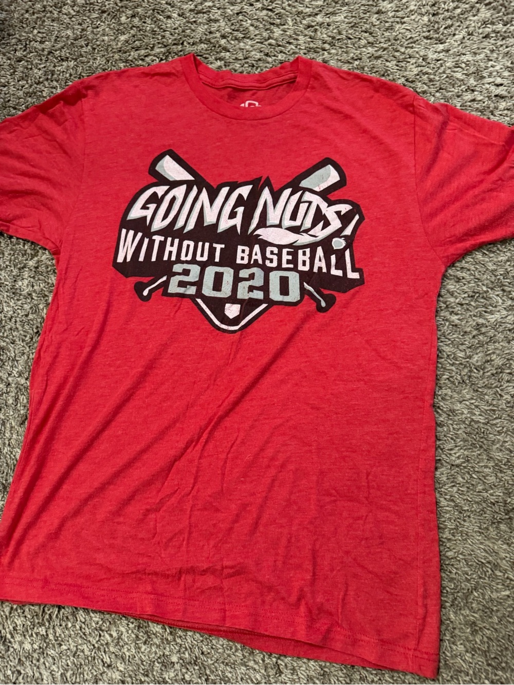 Stitches Red 'Going Nuts Without Baseball 2020' Graphic Tee